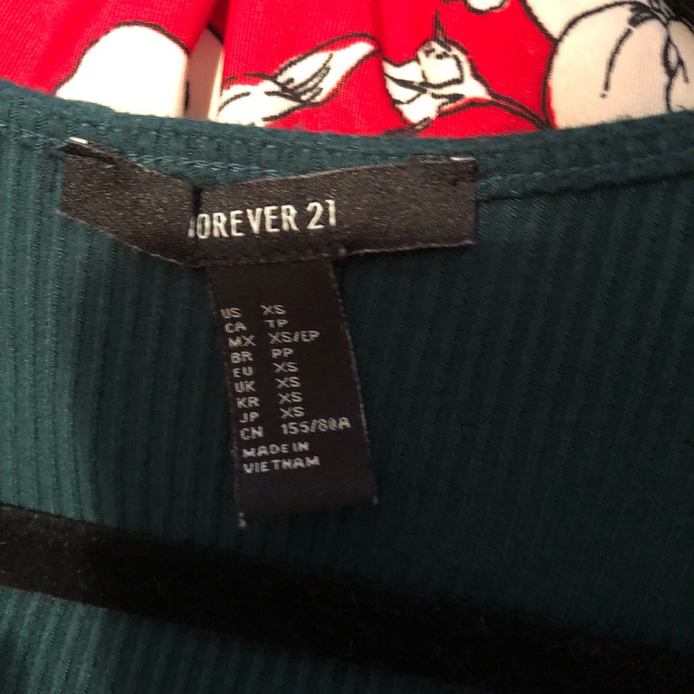 Forever 21 green body suit top - Picture 3 of 4